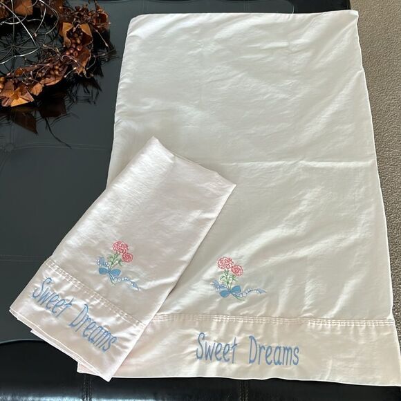 Lauren Ralph Lauren Light Pink Upcycled Cotton Pillowcases Custom Embroidery - Picture 6 of 9